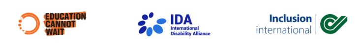 Logos of Education Cannot Wait, Inclusion International, and the International Disability Alliance